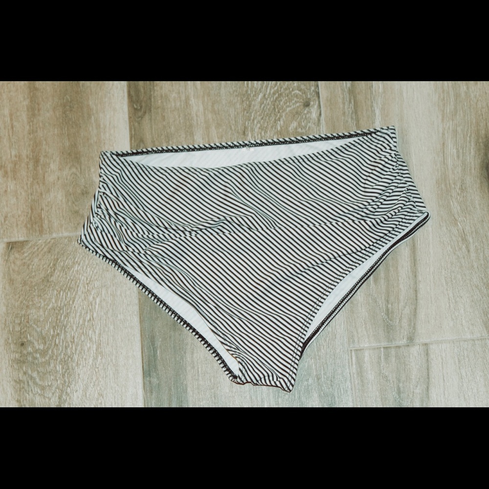 Aerie Stripped High Rised Bathing Suit Bottoms
